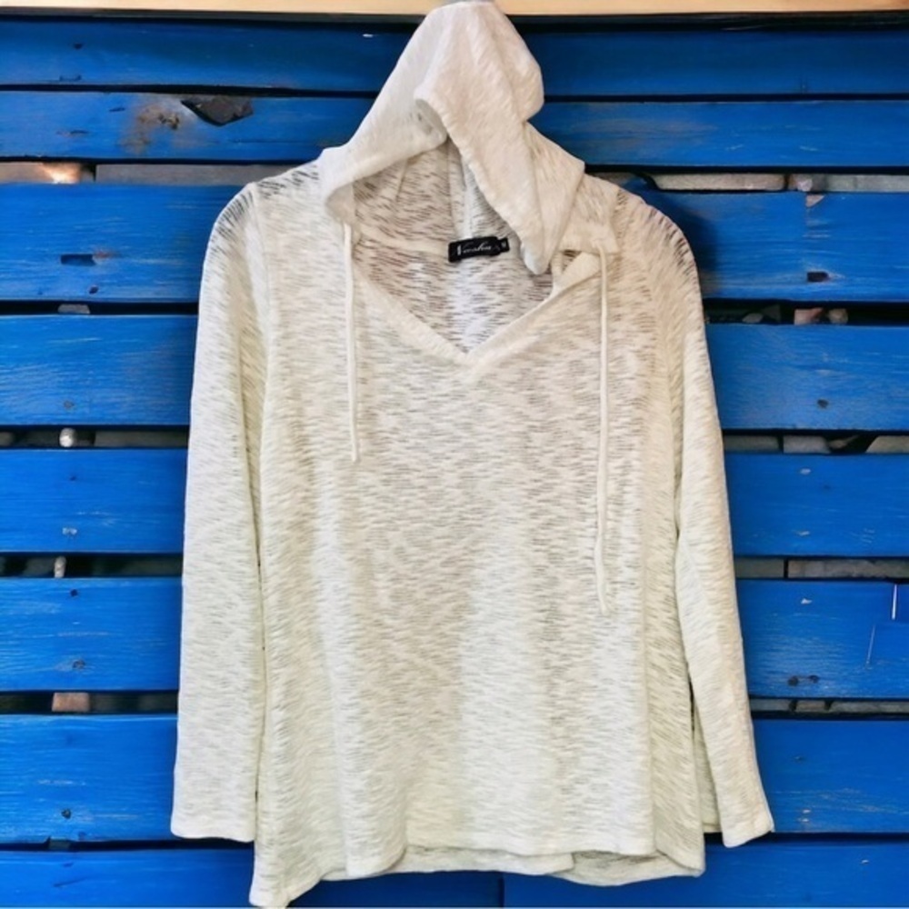 Gauzy White Cropped Hoodie Size Medium